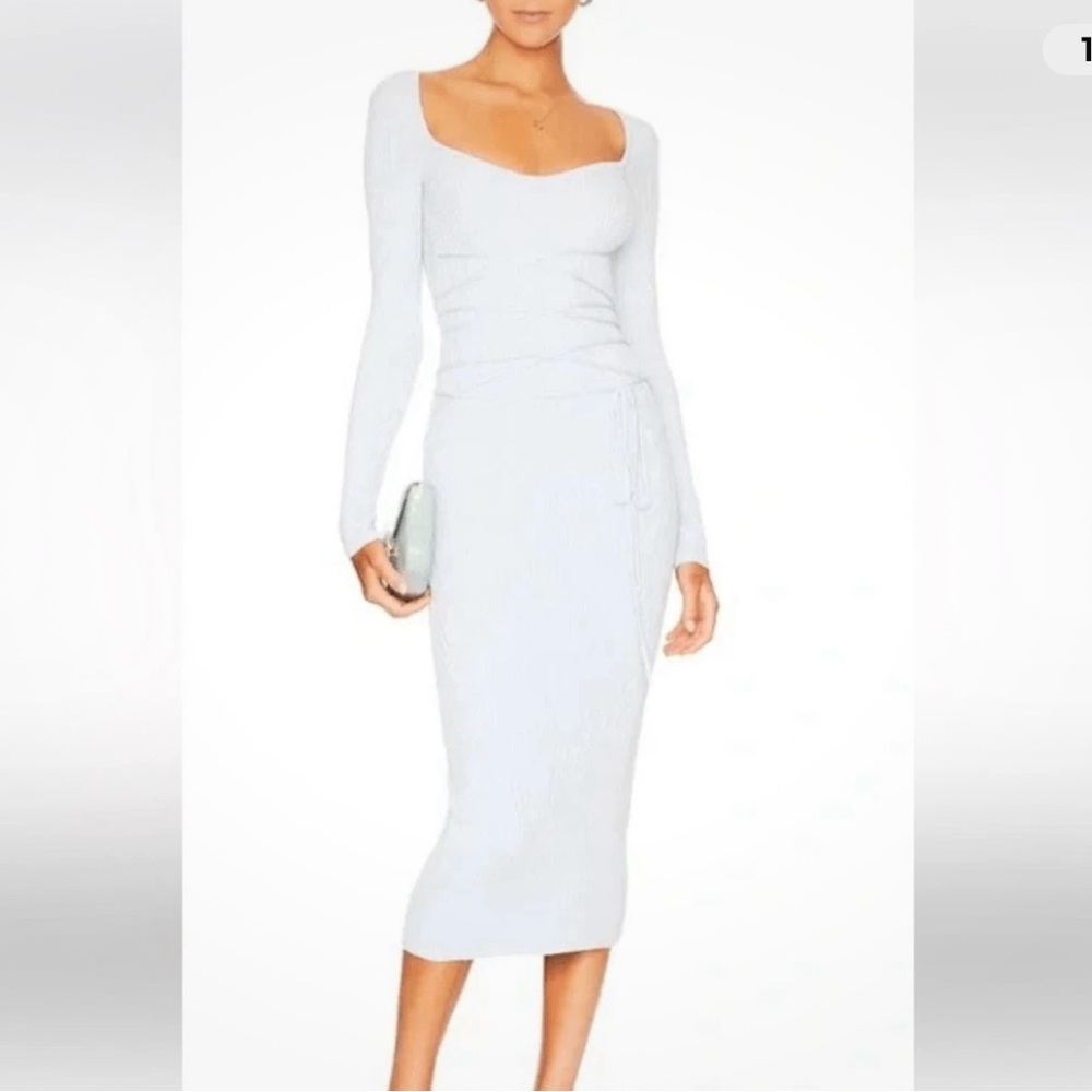 LPA White Long Sleeve Dress
